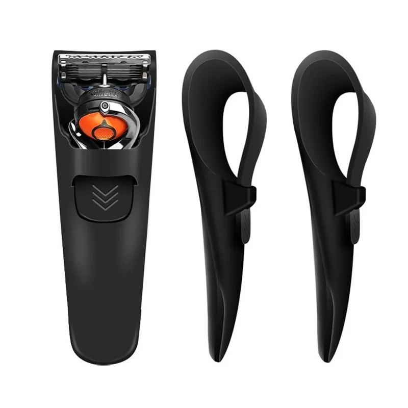 1pc Rasiermesser Fällen Geeignet Für Koffer Tragbare Silikon Schwarz männer Manuelle Serie Rasiermesser Griff Silikon Hülse Lagerung Image