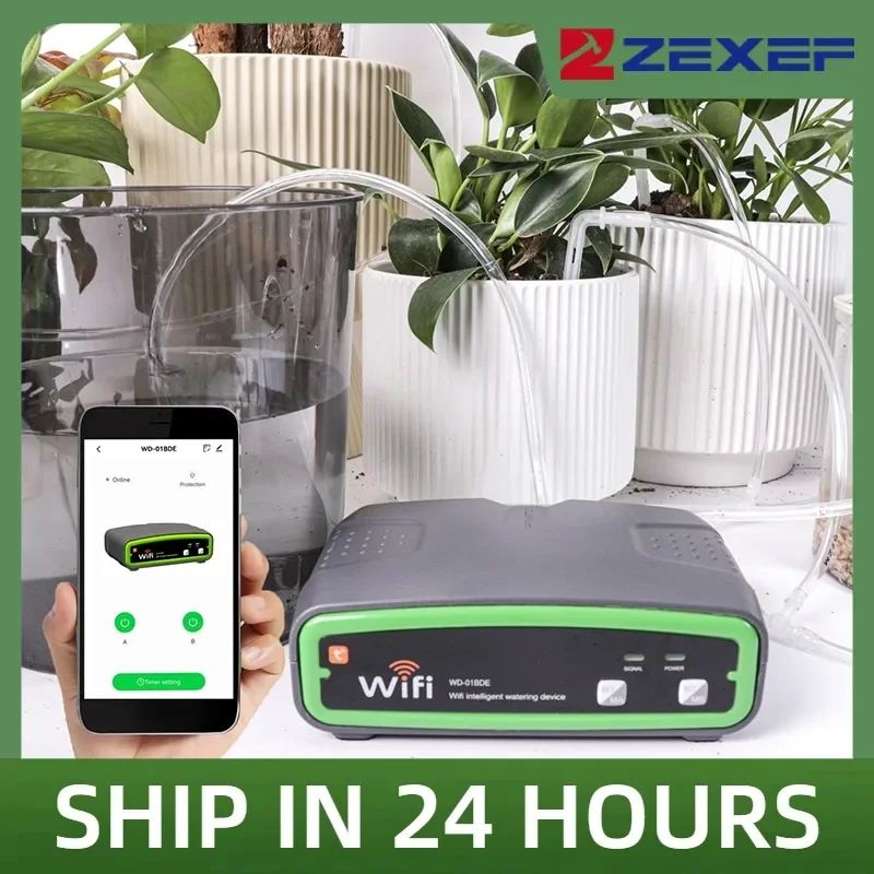 Automatisches Doppelpumpensystem, Bewässerungs- und Bewässerungsset, gerät, ferngesteuert, für Gewächshaus, Telefonsteuerung, Dachrinnen, Hydrokultur-Tropfen Image