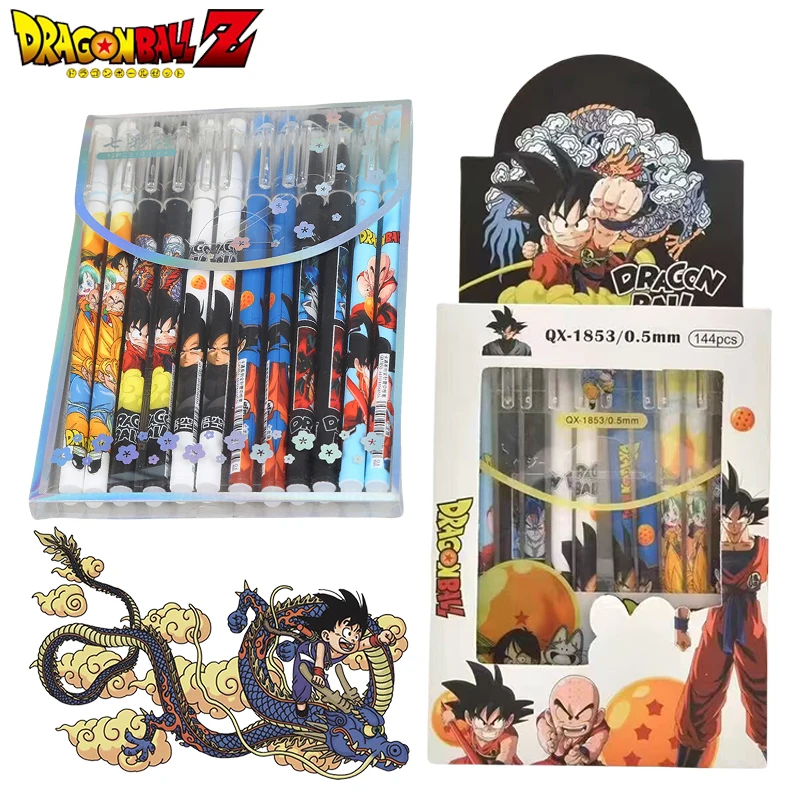 12 Stücke Anime Dragon Ball Gel-tintenstift für Kinder Zurück zur Schule Schreibwaren Kugelschreiber Cartoon Goku Schwarz Schreibstift-Sets Image