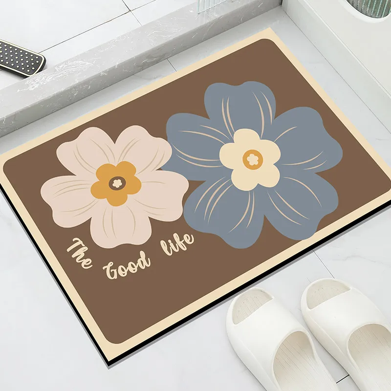 1 stücke Koreanische Blume Wc Tür Matte Bad Anti Slip Matte Bad Saugfähigen Matte Dusche Zimmer Fuß Matte Kieselalgen schlamm Teppich