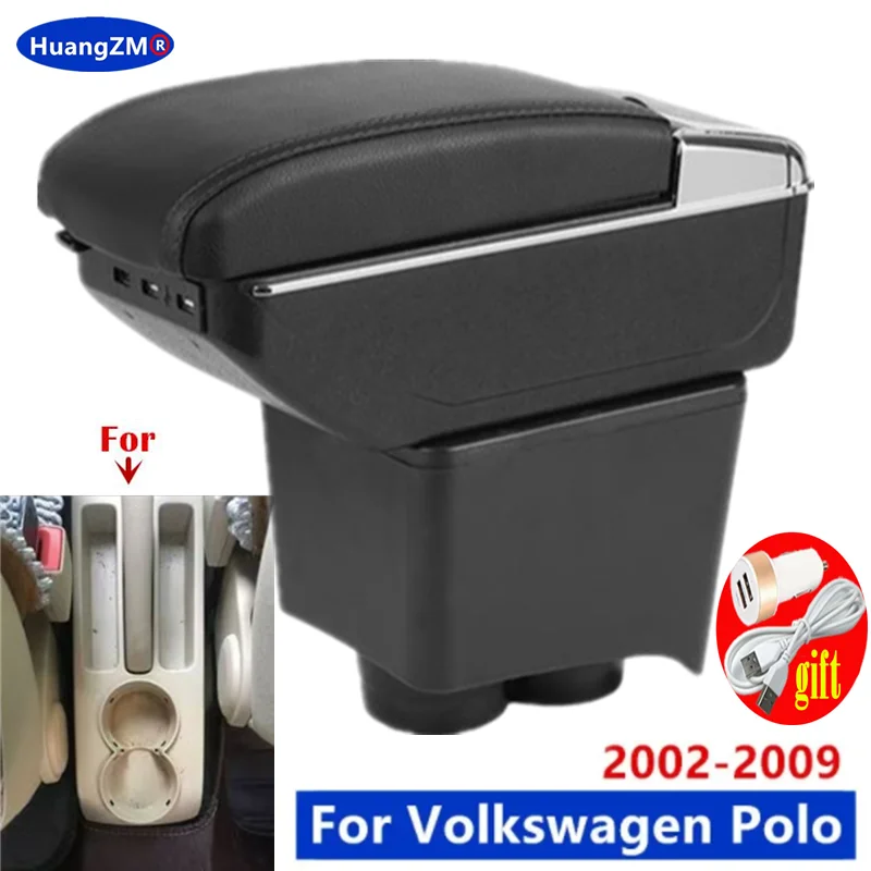 Für Volkswagen Polo Armlehne Für VW Polo 9N3 Auto Armlehne box 2002-2009 lagerung box Innen Gewidmet Retrofit Auto Zubehör Image