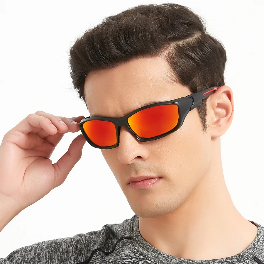 Mode Vintage Rechteck Sonnenbrille Fahren Bergsteigen Laufen Bunte Trendy Augenschutz Sonnenbrille Image