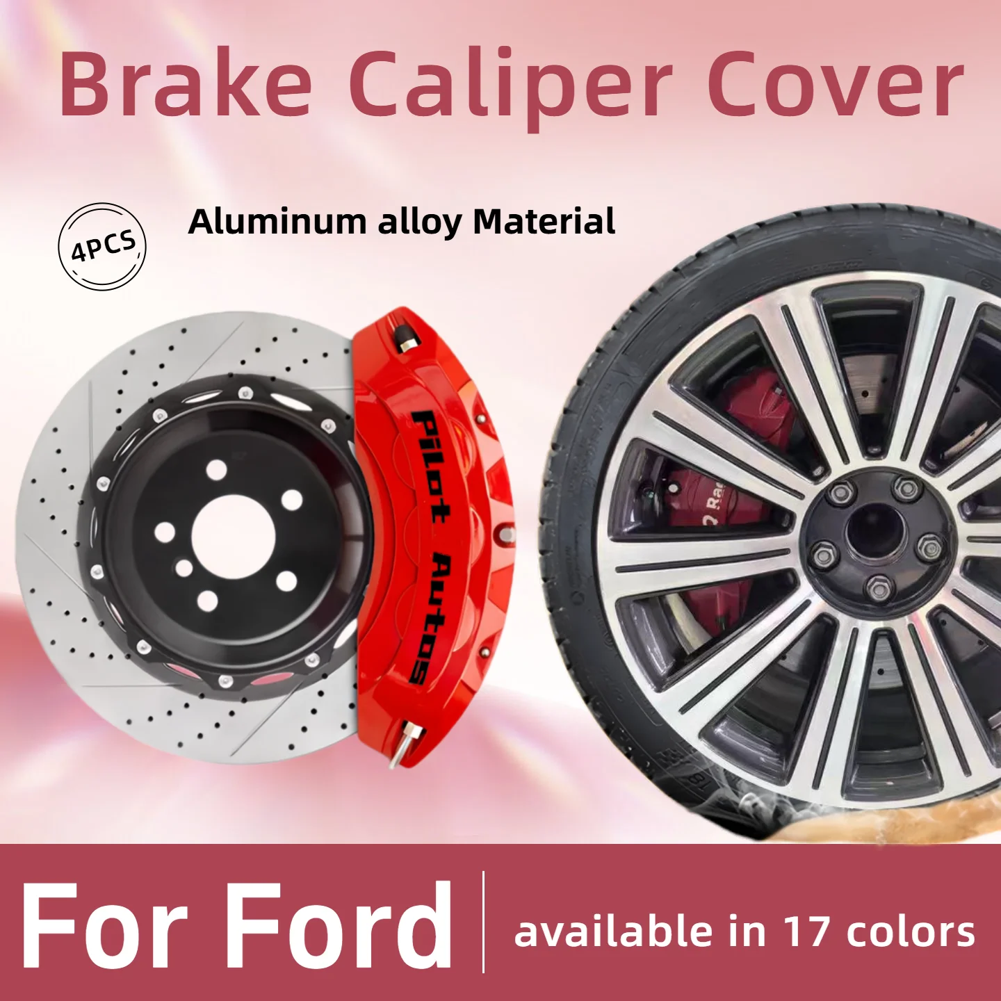 Für Ford Auto Bremssattelabdeckung Vorne Hinten Für Ford F150 Bronco EVOS Mustang Ranger Puma Kuga Escape Everest Territory Explorer Image