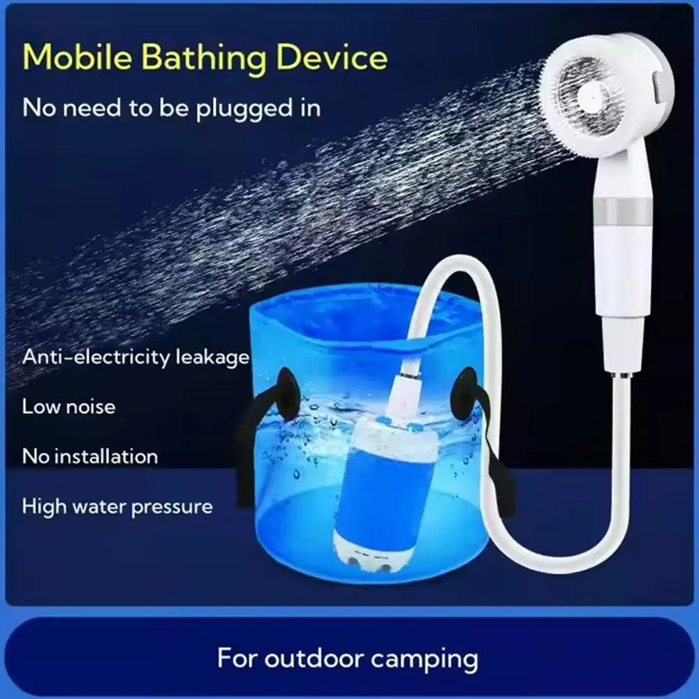 Camping Outdoor Dusche Zubehör Wiederaufladbare Tragbare Handheld Elektrische Dusche Wandern Reisen Regulierbare Elektrische Dusche Sprayer