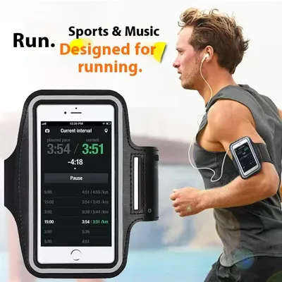 New Running Sports Phone Case Arm band For iPhone 15 14 Pro Max XR 6 7 8 Plus Samsung Note 20 10 S9 Maximum Capacity of 7 inches