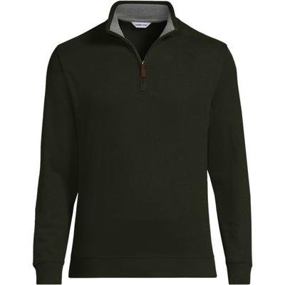Tall Brushed Rib Half Zip Jumper, Men, size: 38-40, big and tall, Brown, Cotton, by Lands' End