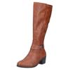 Stiefel RIEKER, Damen, Gr. 42, Normalschaft, braun (cognac), Lederimitat, unifarben, klassisch, Schuhe, Langschaftstiefel, Reißverschluss, mit bequemem Blockabsatz