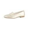 Slipper PAUL GREEN "Paul Green Slipper Leder", Damen, Gr. 39, grau (platin), Leder, casual, Schuhe