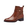 Stiefelette TAMARIS "Tamaris Stiefelette Leder", Damen, Gr. 42, braun (cognac), Leder, casual, Schuhe
