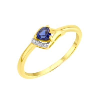 Fingerring FIRETTI "Schmuck Geschenk Silber 925 Silberring Herz" Gr. 58, blau (gelbgoldfarben, silberfarben, blau, kristallweiß, blau, kristallweiß), Fingerringe, Damen, 58, Silber 925 (Sterlingsilber), 1,5mm, mit Saphir (synth.), Zirkonia (synth.) Image