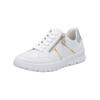 Sneaker RIEKER "Rieker Sneaker Glattleder", Damen, Gr. 42, weiß (weiß, silber), Glattleder, casual, Schuhe