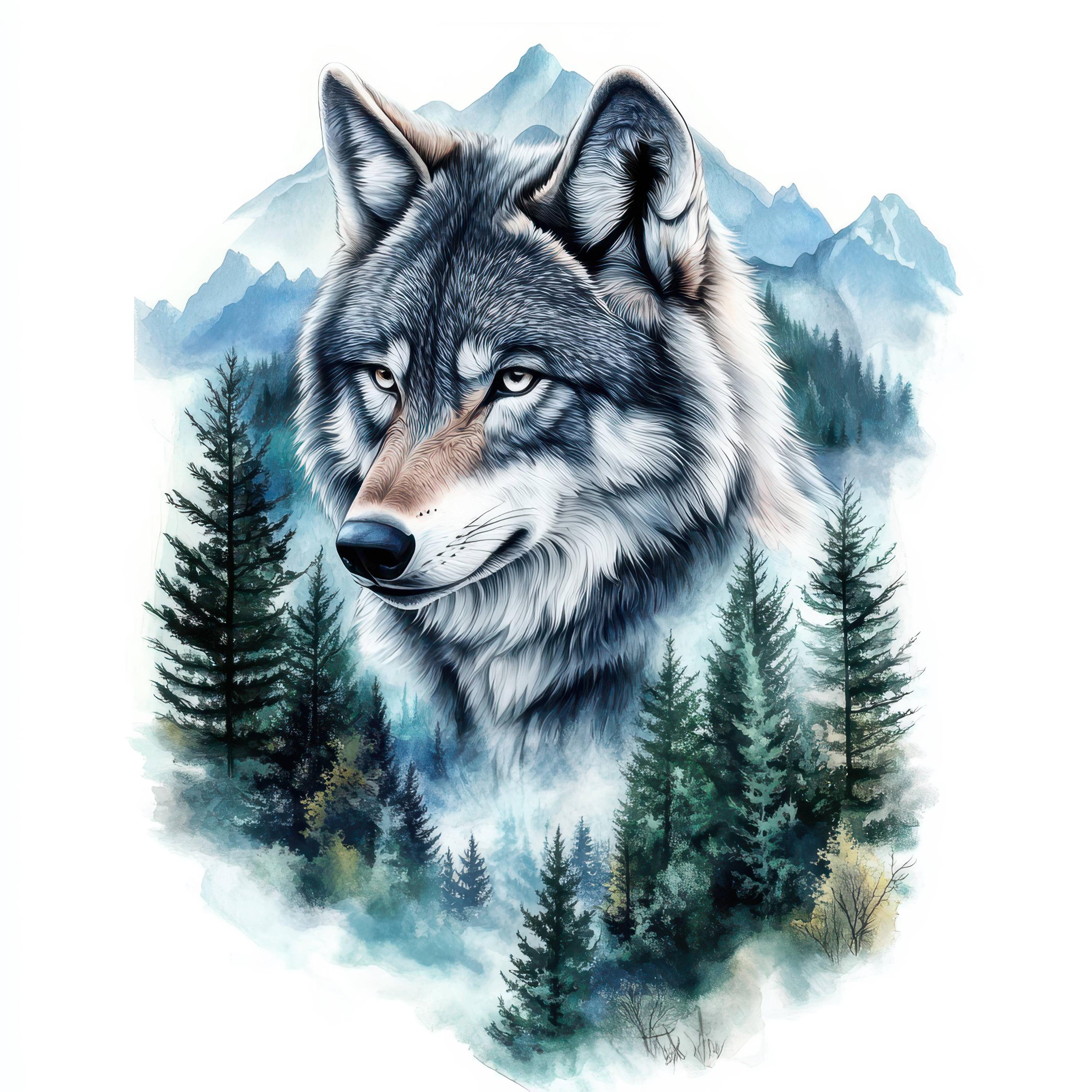 10 Clipart di lupo, Clipart acquerello stampabile, Clipart di lupo acquerello, JPG di alta qualità, Download digitale, Alta risoluzione, Lavoretti di