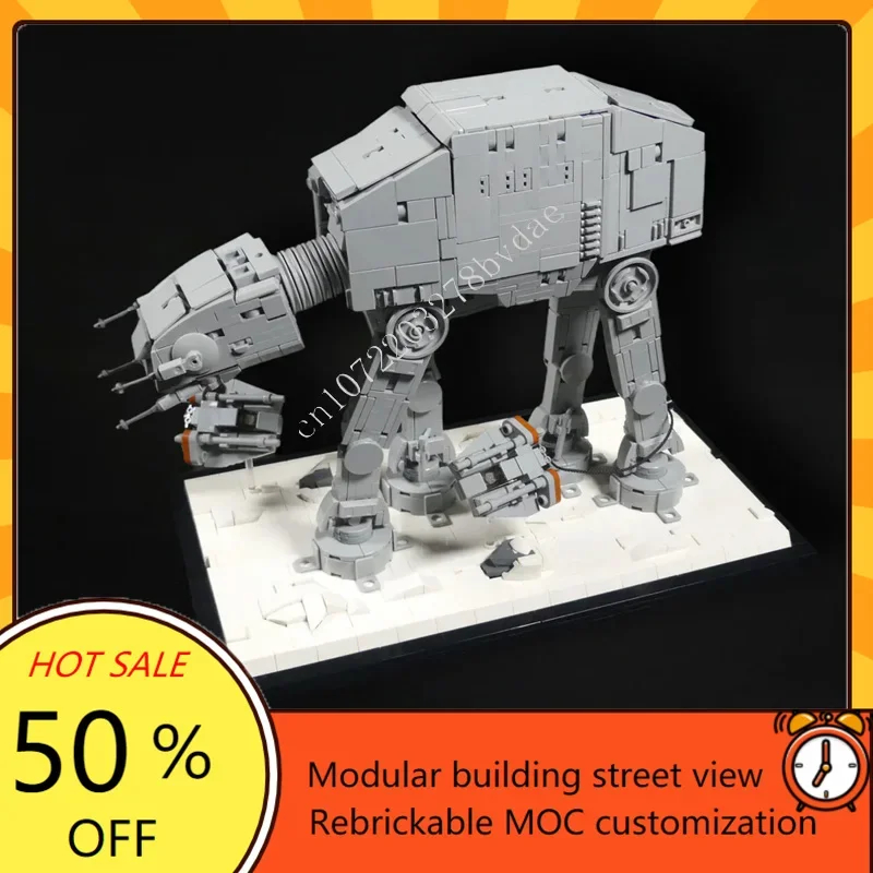 1351PCS AT-AT - Midi Scale Space War Military MOC SpaceShip Battle Model Custom Puzzles Architektur DIY Montagemodell Spielzeug Geschenk Image