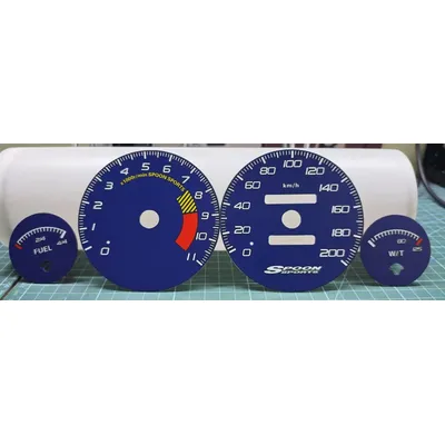 BLUE SPOON Instrument Cluster Meter Face Overlay For Honda Integra type R DC2 Speedometer Gauge Face Dials 200KMH