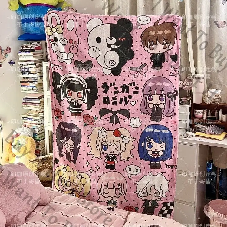 Anime Danganronpa Nanami ChiaKi Hinata Hajime Monokuma Yasuhiro Taeko Toko Fukawa Nagito Komaeda Cosplay Flanell Decke Geschenk Image