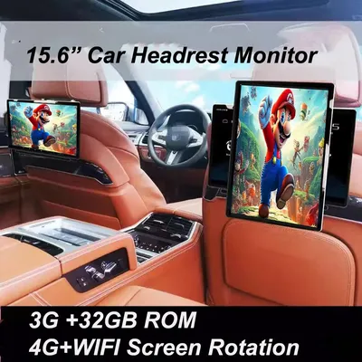 15.6 inch IPS 4G Car Headrest Monitor WIFI Screen RetationTablet PC 4K Android 11 HD 1080P/HDMI//BT 3GB RAM+32GB ROM Mirroring