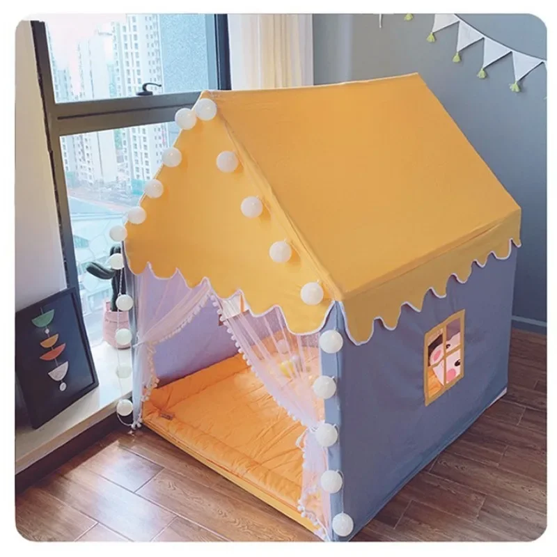 Tragbares Kinderzelt, Kinderzelt, zusammenklappbar, Tipi, Babyspielhaus, große Mädchen, rosa Prinzessin, Partyschloss, Kinderzimmer-Dekoration, faltbar