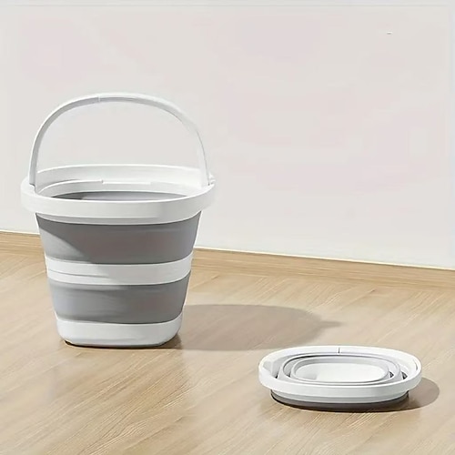 Faltbarer, tragbarer Plastikeimer – platzsparender, großer Behälter für den Außenbereich, das Auto, zum Angeln, zum Waschen, Fußbaden, als Mehrzweck-Aufbewahrungs- und Organisationsbehälter Image