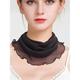 sciarpa da donna in seta trasparente – elegante sciarpa tubolare con bordo arricciato, girocollo, per ufficio, viaggi, feste e abiti da sera