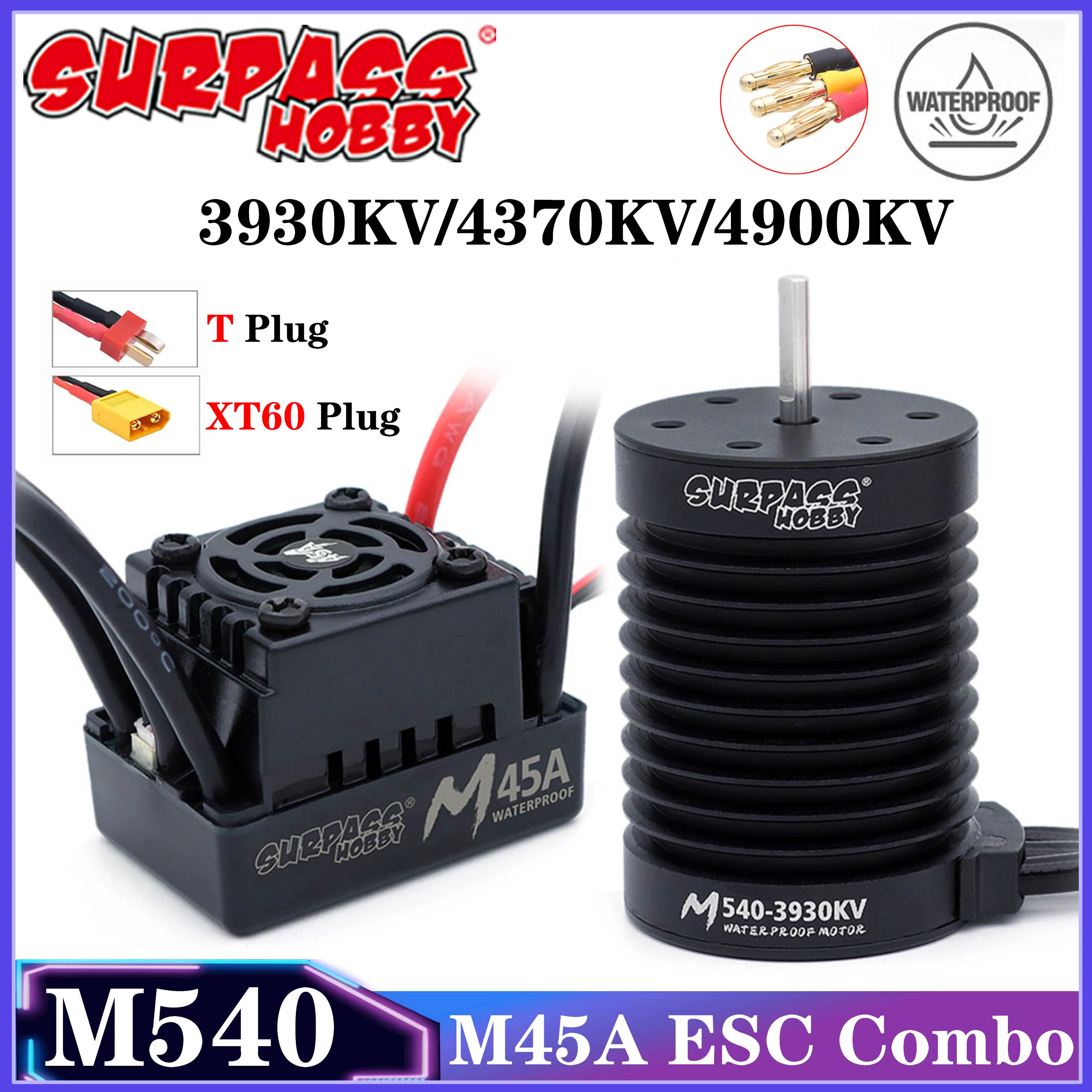 SURPASS HOBBY M540 3930KV 4370KV 4900KV Bürstenloser Motor M45A ESC Combo für 1/12 1/14 RC Car Crawler Truck Buggy Traxxas Wltoys