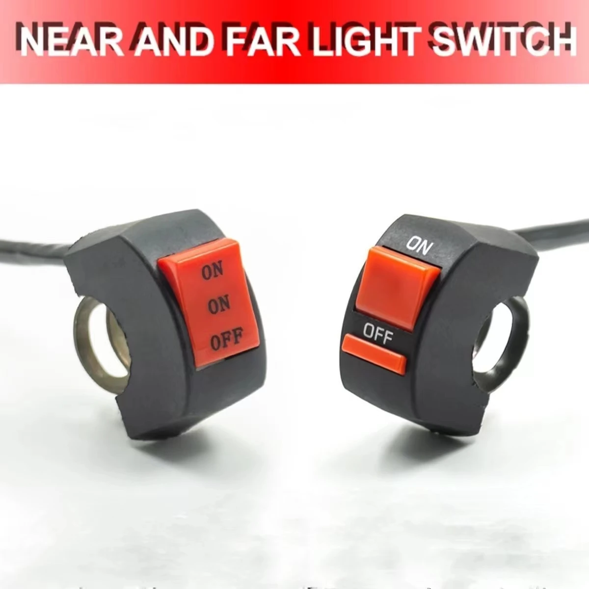 TCYATO Motorrad-Lenker-Flameout-Schalter EIN/AUS-Taste für Moto Motor DC12V/10A Schwarz Image