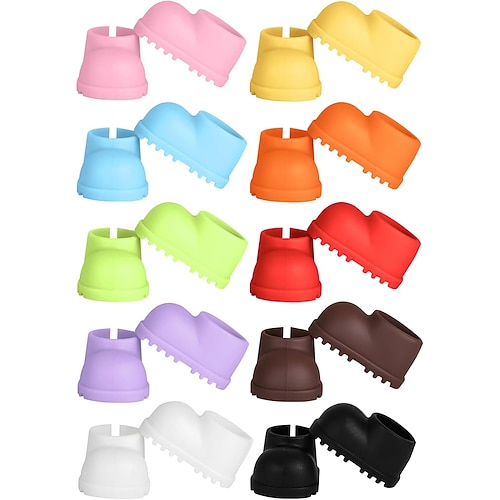 10 Paar Puppenschuhe für 17 cm große Puppen, süße Mini-Schuhe, Zubehör für 17 cm große Puppen, Sitz- und Stehserie, Silikonpuppe, Regenschuhe, Stiefel (keine Puppe)