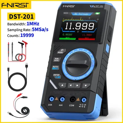 FNIRSI DST-210 3-in-1 Digital Oscilloscope Multimeter 19999 Counts 10MHz 48Msps Portable Automotive Oscilloscope Electrical Tool