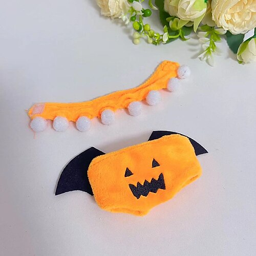 Puppenhalloween Kürbiskleidung Puppenkleidungsset süßes Kostüm Ankleideoutfits Zubehör für 17 cm Puppe (KEINE PUPPE) Weihnachtsgeschenk Image