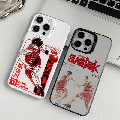 Klassische Animation S-Slam DunkS Handyhülle Handyhülle für iPhone 11-16 Pro Max Bunte rutschfeste Anti-Fingerabdruck-Beschichtung