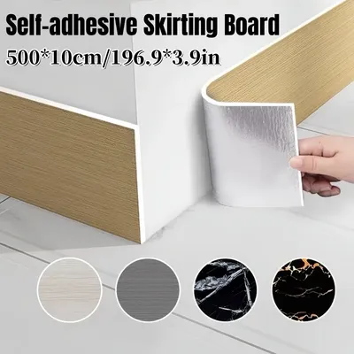 Nachahmung von Massivholz, hochwertige selbstklebende Sockelleiste, Holzmaserung, PVC-Sockel für Eckleinen, Fensterbank, Treppenhaus Image