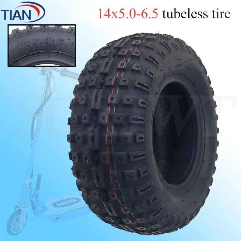14 Zoll Elektroroller Schlauchloser Reifen 14X5.0-6.5 130/70-6,5 für FLJ K6 E2 K14 Hochwertige Ersatzteile robust und langlebig Image
