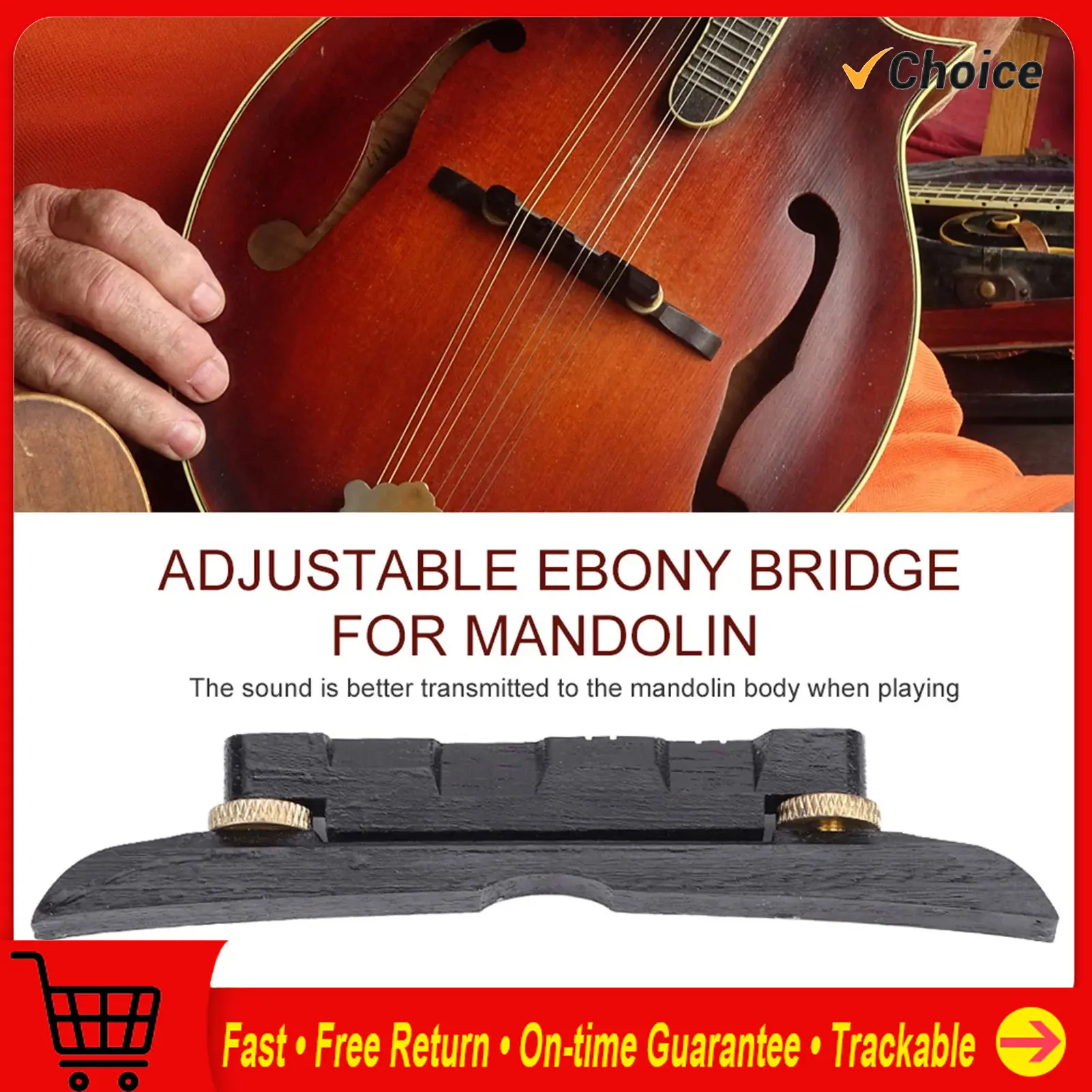 Hochwertige verstellbare Ebenholzbrücke für Mandoline-Musikzubehör Image