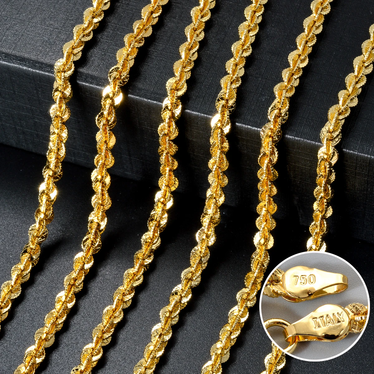 Sunny Jewelry Hip Hop Geometric Copper 18k Gold Color Link Chain Metal Necklace for Women Men Classic Fashion Party Jewelry