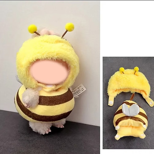 17 cm Puppenbekleidung Outfits für Kleidungsset Designer süße Puppenbekleidung Schlüsselanhänger Zubehör Faking Tier Stil Outfit Overall Bekleidung (Biene Dinosaurier Tempura) Weihnachtsgeschenk Image