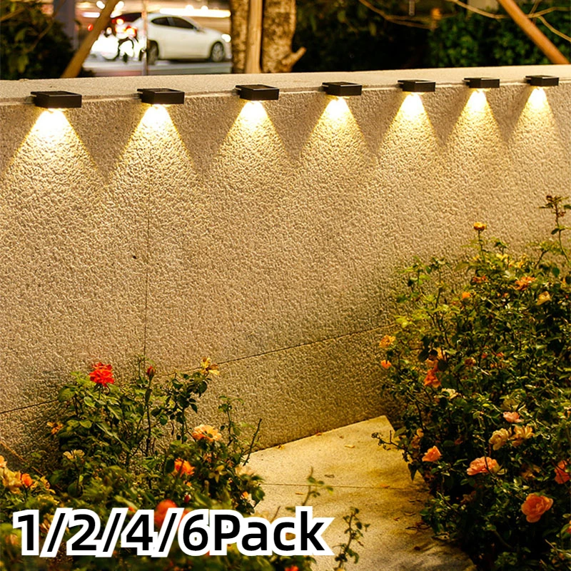 1/2/4/6er Pack LED Solar Schritt Lampe Weg Treppe Outdoor Garten Lichter wasserdichte Balkon Licht Dekoration für Terrasse Treppe Zaun Licht