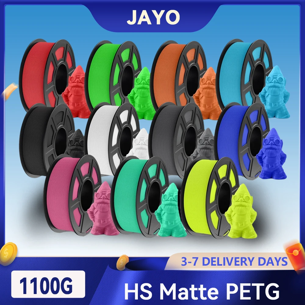 JAYO 1100G 3D-Hochgeschwindigkeits-Matt-PETG-Filament, 1,75 mm, 30 mm/s – 600 mm/s Druckbereich, hoher Durchfluss, schnelles PETG-3D-Drucker-Filament Image