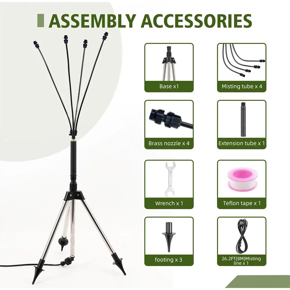 Patio Standing Misters Verstellbarer tragbarer Ständer Mister Tragbares Nebelkühlsystem für Pool-BBQ-Kühlung Kinder-Wasserspiele Image