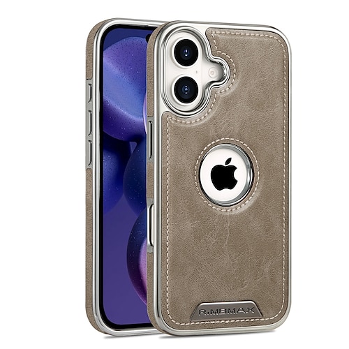 Handy Hülle Handyhüllen Für iPhone 16 15 14 Pro Max Plus 16e 13 Pro Max Rückseite Stoßfest Retro TPU PU-Leder Image
