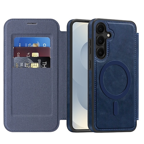 Handy Hülle Handyhüllen Für Samsung Galaxy S26 Ultra Plus S25 Ultra S24 Plus S23 Ultra Plus S22 Ultra Rückseite Magnetisch Kartenfach Stoßfest Retro TPU PU-Leder Image