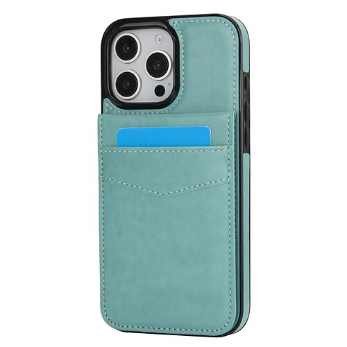 Handy Hülle Handyhüllen Für 16 15 14 Pro Max Plus 16e 13 Mini Rückseite Ständer Kartenfach Stoßfest Retro TPU PU-Leder Image