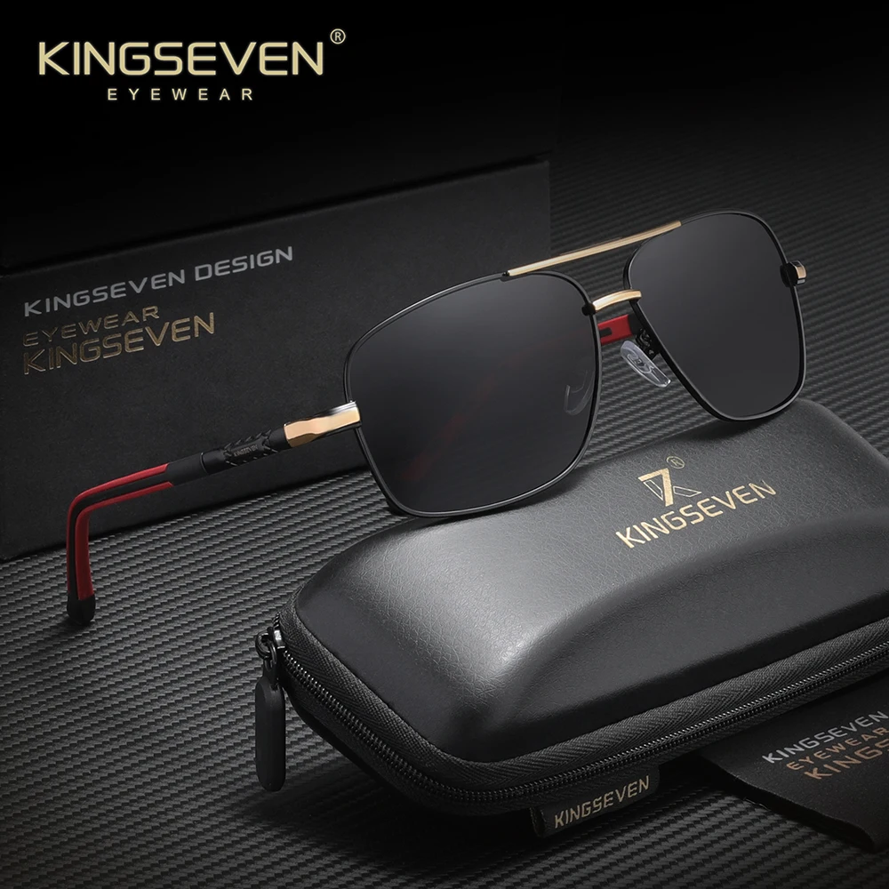 KINGSEVEN Männer Aluminium Polarisierte Sonnenbrille Klassische Trendy Sonnenbrille Beschichtung Objektiv Fahren UV400 Shades Für Männer/Frauen Image