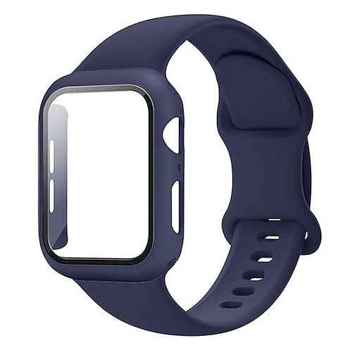 Sportarmband Moderne Schnalle Kompatibel mit Apple Watch Armband 38mm 40mm 41mm 42mm 44mm 45mm 49mm mit Hülle Damen Herren Stoßfest Silikon Ersatzarmband für iwatch Ultra 2 Series 9 8 7 SE 6 5 4 3 2 1 Image