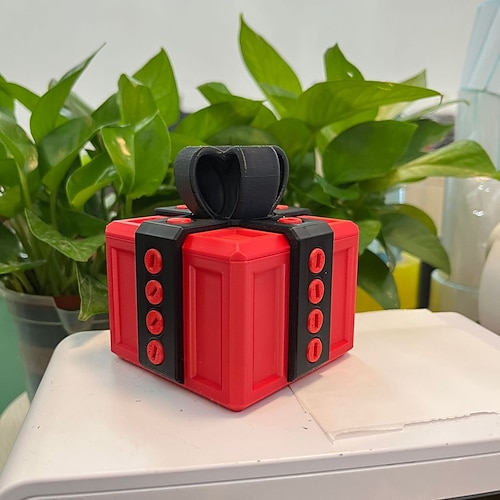 3D-gedruckte lästige Geschenkbox, Ornamente, lustiges Trickspielzeug, Gag-Geschenk, Puzzle-Box, kreatives Streichgeschenk für Freunde, Familienparty, Unterhaltung, Neuheit, Urlaubsüberraschung Image