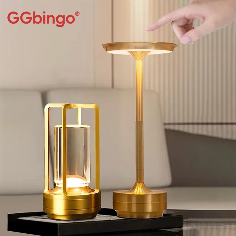 GGbingo Wiederaufladbare Kabellose Tischlampe LED Touch-Sensor Schreibtisch-Nachtlicht Leselampe für Hotel Bar Schlafzimmer Dekorationslicht
