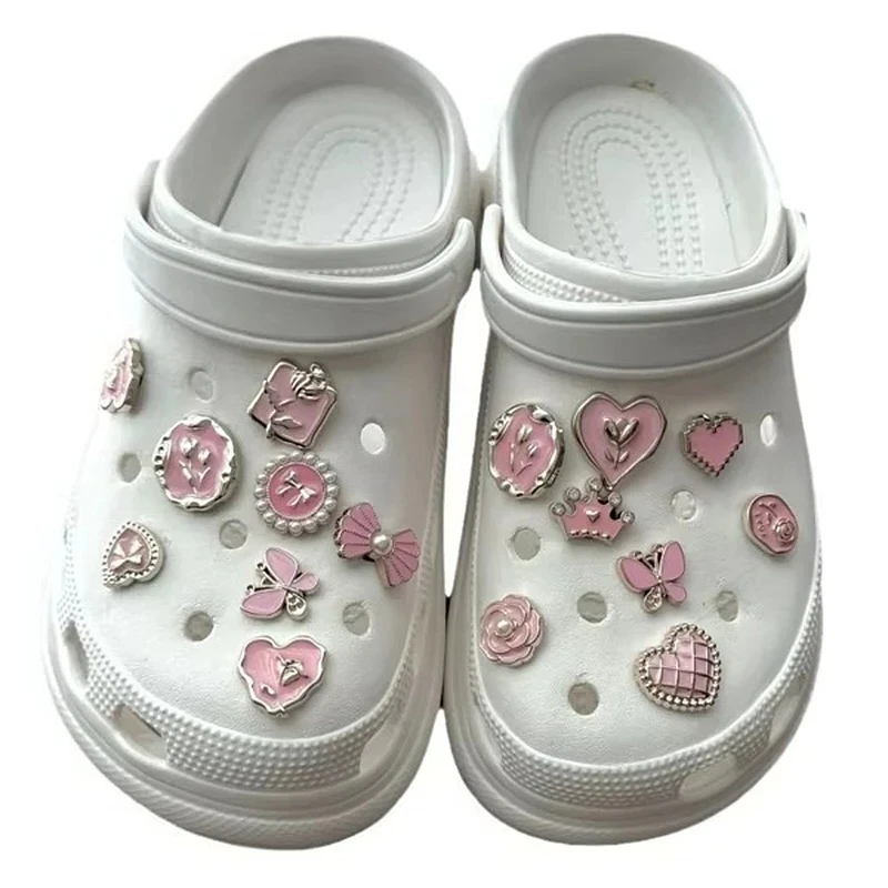 Rosa Schuh Charms Set DIY Schuh Blume Diamant Schmetterling Perle Abnehmbare Schnalle Mädchen Schuh Dekoration 1Set Kreative Zubehör