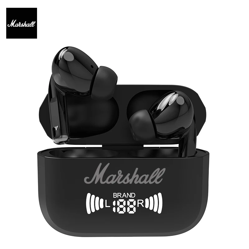 Auricolare Bluetooth Marshall Auricolare sportivo wireless in-ear Auricolari stereo HiFi Cuffie Bluetooth con microfono Display a LED