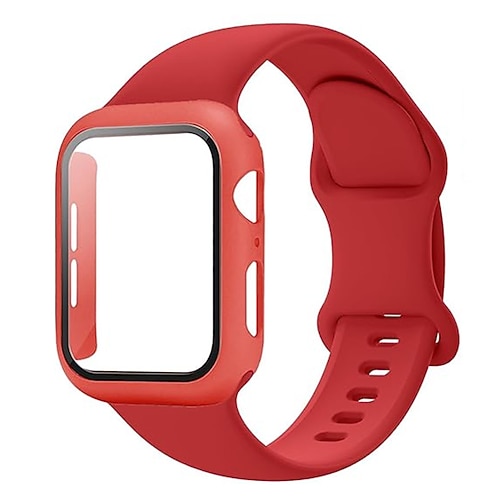 Sportarmband Moderne Schnalle Kompatibel mit Apple Watch Armband 38mm 40mm 41mm 42mm 44mm 45mm 49mm mit Hülle Damen Herren Stoßfest Silikon Ersatzarmband für iwatch Ultra 2 Series 9 8 7 SE 6 5 4 3 2 1 Image