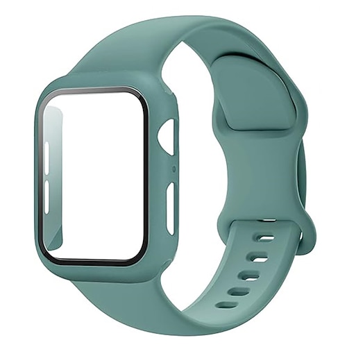 Sportarmband Moderne Schnalle Kompatibel mit Apple Watch Armband 38mm 40mm 41mm 42mm 44mm 45mm 49mm mit Hülle Damen Herren Stoßfest Silikon Ersatzarmband für iwatch Ultra 2 Series 9 8 7 SE 6 5 4 3 2 1 Image