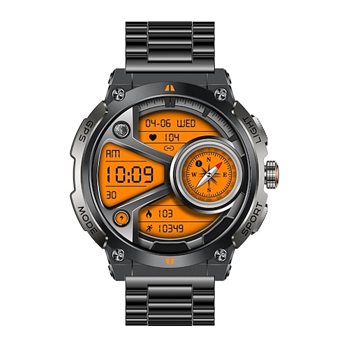 AK17G Smartwatch 1.43 Zoll Smartwatch Fitnessuhr Bluetooth Temperaturüberwachung Schrittzähler Aktivitäts-Tracker Kompatibel mit Android iOS Damen Herren GPS Langer Standby Freisprechanrufe IPX-8 Image