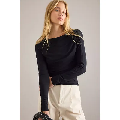 By Anthropologie Ruched Off-Shoulder Top